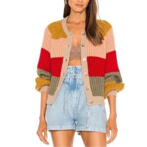 The Great The Bold Striped Sophomore Cardigan Carousel Stripe 0 XS